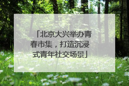 北京大兴举办青春市集，打造沉浸式青年社交场景