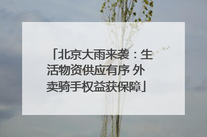 北京大雨来袭：生活物资供应有序 外卖骑手权益获保障