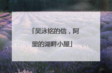 吴泳铭的信，阿里的湖畔小屋
