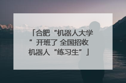 合肥“机器人大学”开班了 全国招收机器人“练习生”