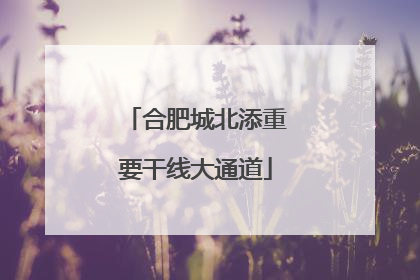 合肥城北添重要干线大通道