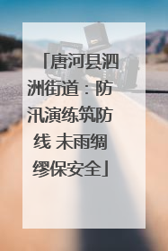 唐河县泗洲街道：防汛演练筑防线 未雨绸缪保安全