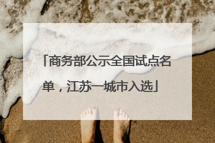 商务部公示全国试点名单，江苏一城市入选