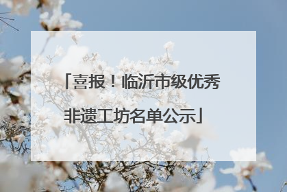 喜报！临沂市级优秀非遗工坊名单公示