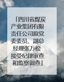 四川省煤炭产业集团有限责任公司原党委委员、副总经理张万松 接受纪律审查和监察调查