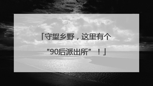 守望乡野，这里有个“90后派出所”！