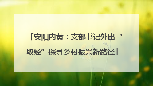 安阳内黄：支部书记外出“取经”探寻乡村振兴新路径