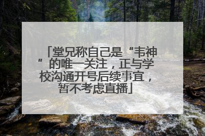 堂兄称自己是“韦神”的唯一关注，正与学校沟通开号后续事宜，暂不考虑直播