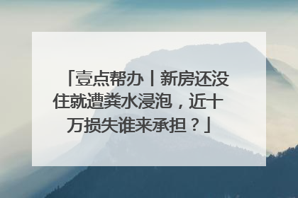 壹点帮办丨新房还没住就遭粪水浸泡，近十万损失谁来承担？