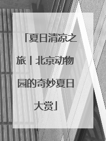 夏日清凉之旅丨北京动物园的奇妙夏日大赏