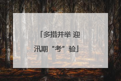 多措并举 迎汛期“考”验