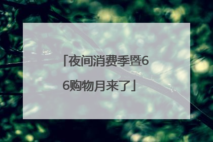 夜间消费季暨66购物月来了