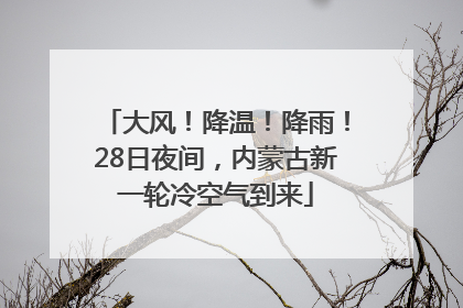 大风！降温！降雨！28日夜间，内蒙古新一轮冷空气到来