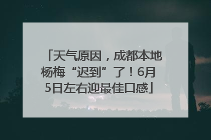 天气原因，成都本地杨梅“迟到”了！6月5日左右迎最佳口感