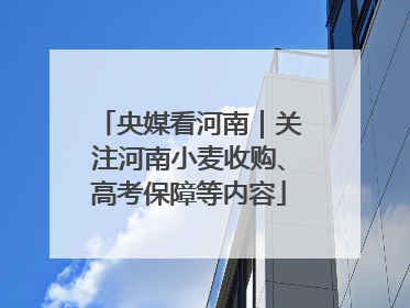 央媒看河南｜关注河南小麦收购、高考保障等内容