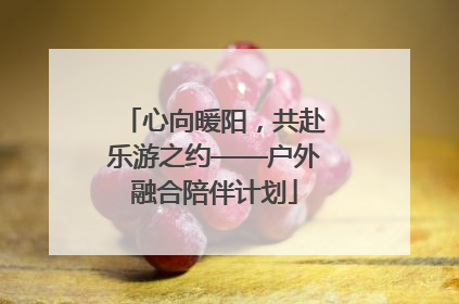 心向暖阳，共赴乐游之约——户外融合陪伴计划