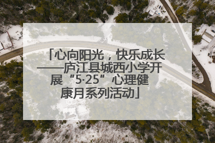 心向阳光，快乐成长——庐江县城西小学开展“5·25”心理健康月系列活动