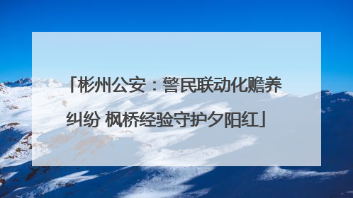 彬州公安：警民联动化赡养纠纷 枫桥经验守护夕阳红