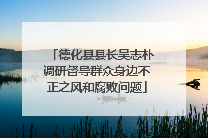 德化县县长吴志朴调研督导群众身边不正之风和腐败问题