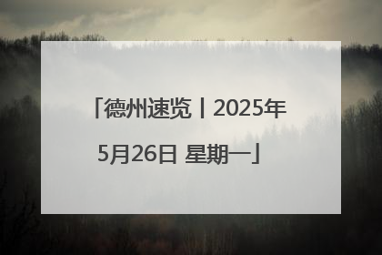 德州速览丨2025年5月26日 星期一