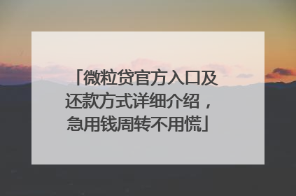 微粒贷官方入口及还款方式详细介绍，急用钱周转不用慌