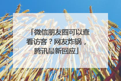 微信朋友圈可以查看访客？网友炸锅，腾讯最新回应