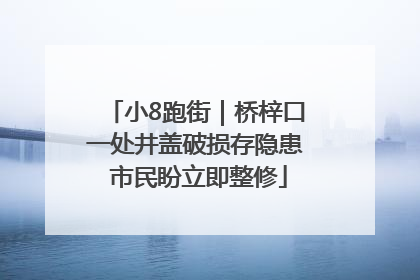 小8跑街｜桥梓口一处井盖破损存隐患 市民盼立即整修