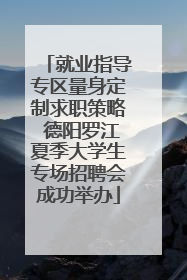 就业指导专区量身定制求职策略 德阳罗江夏季大学生专场招聘会成功举办