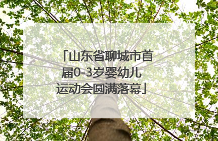 山东省聊城市首届0-3岁婴幼儿运动会圆满落幕