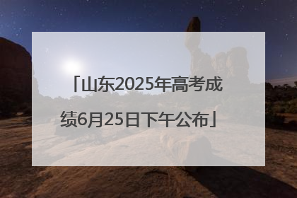 山东2025年高考成绩6月25日下午公布
