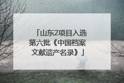 山东2项目入选第六批《中国档案文献遗产名录》