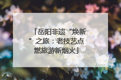 岳阳非遗“焕新”之旅：老技艺点燃旅游新烟火