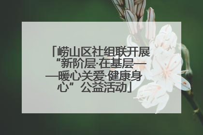崂山区社组联开展“新阶层·在基层——暖心关爱·健康身心”公益活动