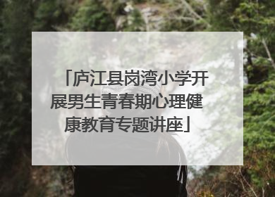 庐江县岗湾小学开展男生青春期心理健康教育专题讲座