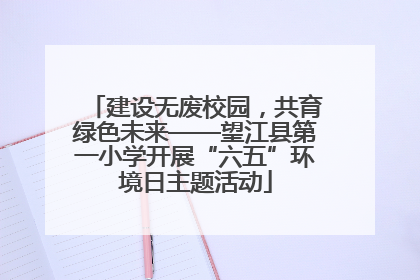 建设无废校园，共育绿色未来——望江县第一小学开展“六五”环境日主题活动