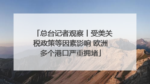 总台记者观察丨受美关税政策等因素影响 欧洲多个港口严重拥堵