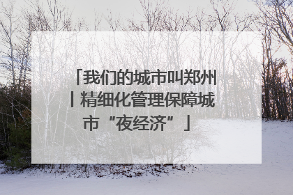 我们的城市叫郑州丨精细化管理保障城市“夜经济”
