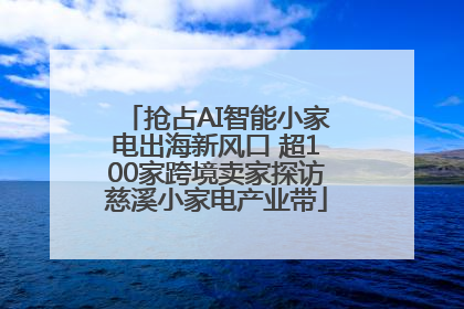 抢占AI智能小家电出海新风口 超100家跨境卖家探访慈溪小家电产业带