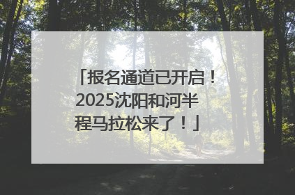 报名通道已开启！2025沈阳和河半程马拉松来了！
