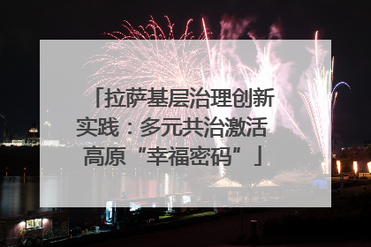 拉萨基层治理创新实践：多元共治激活高原“幸福密码”