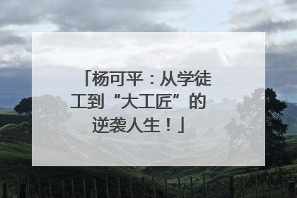 杨可平：从学徒工到“大工匠”的逆袭人生！