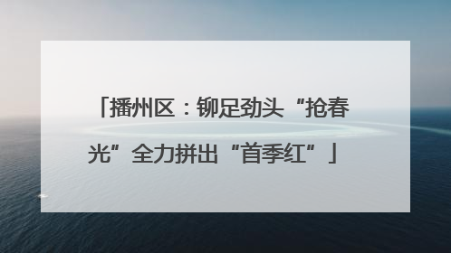 播州区：铆足劲头“抢春光”全力拼出“首季红”