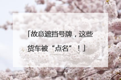 故意遮挡号牌，这些货车被“点名”！