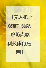 无人机“双赛”领航 廊坊点燃科技体育热潮