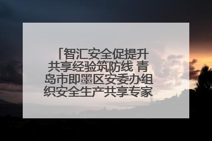智汇安全促提升 共享经验筑防线 青岛市即墨区安委办组织安全生产共享专家现场观摩学习活动