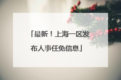 最新！上海一区发布人事任免信息