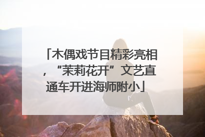木偶戏节目精彩亮相，“茉莉花开”文艺直通车开进海师附小