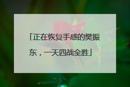 正在恢复手感的樊振东，一天四战全胜