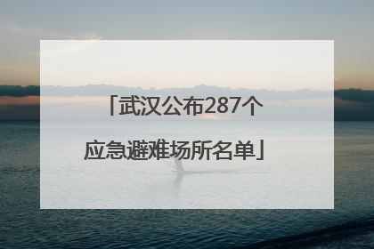 武汉公布287个应急避难场所名单