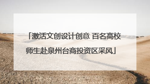 激活文创设计创意 百名高校师生赴泉州台商投资区采风